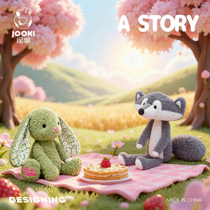 Boneka Lucu Plush Serigala  Kelinci CP Teman Baik Unik Bantal Tidur Gadis Hadiah Ulang Tahun Berkual