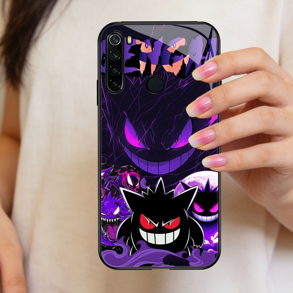 TT-47 Gengar Casing hp kaca Xiaomi Redmi Note 10 8 8A 9 Pro Lite