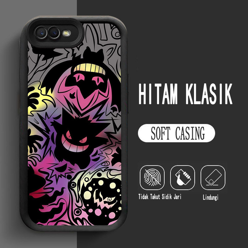 Y-8 Pokemon Gengar Silikon Casing untuk OPPO A37 A3S A1K A39 A83 A12E Case