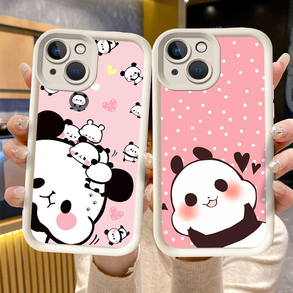 C-19 Cute Panda Hitam Putih Casing untuk Tecno Spark GO2 GO1 GO1S GO 2024 2023