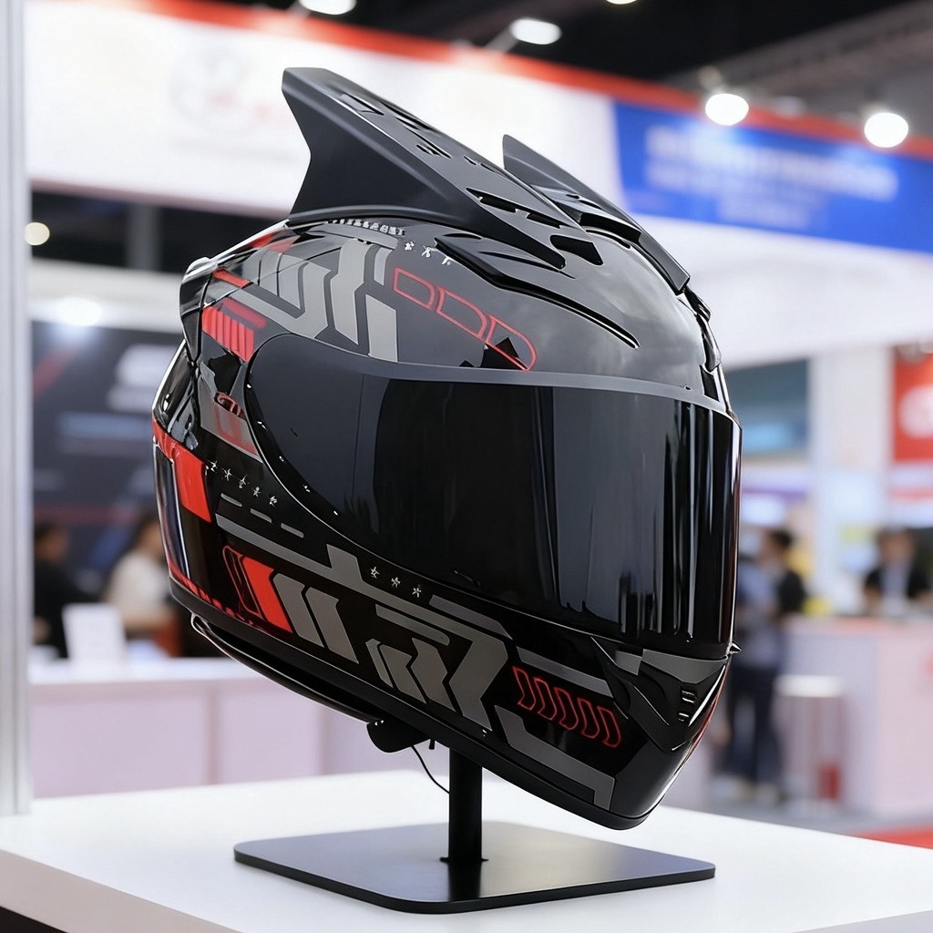 Helm Terbaru Grosir Listrik Penuh Dekorasi Telinga Kucing Stiker Modifikasi Kepribadian Tanduk Berse