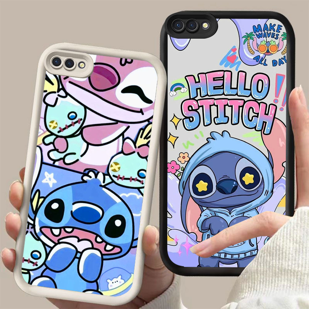 HL-42 Cute Stitch Silikon lembut Casing untuk OPPO A1K A12 A12E A12s A3S