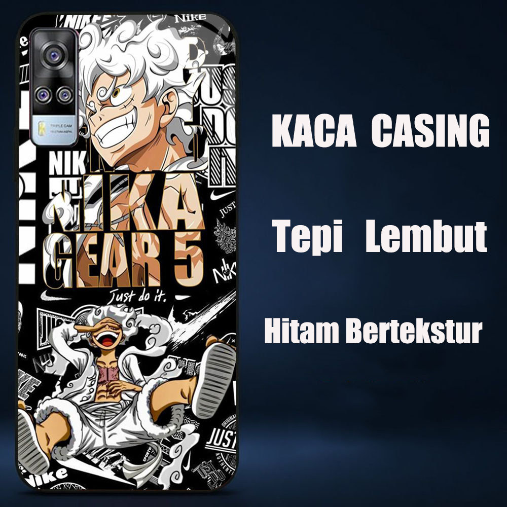 US-35 Lu-ffy fans KACA GLASS Casing untuk VIVO Y53S Y51 Y52 V21S V21E Y31 V20 V21 2020 5G 4G