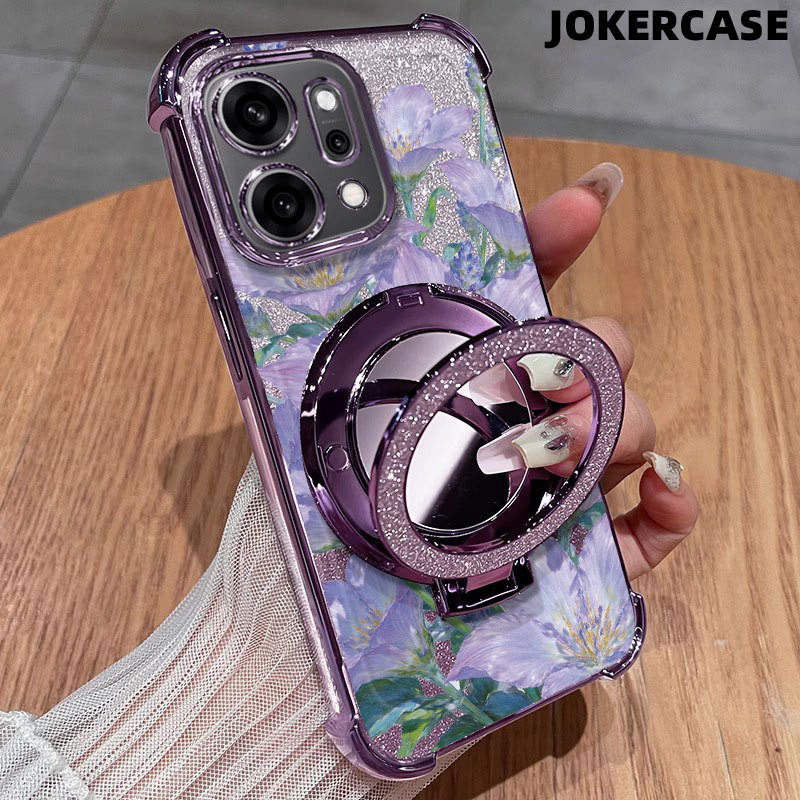 Case Oppo A31 A38 A3x A5x Braket Cermin Untuk Case Oppo A5 A18 A3s A7 A9 2020 Glitter Card Case Oppo