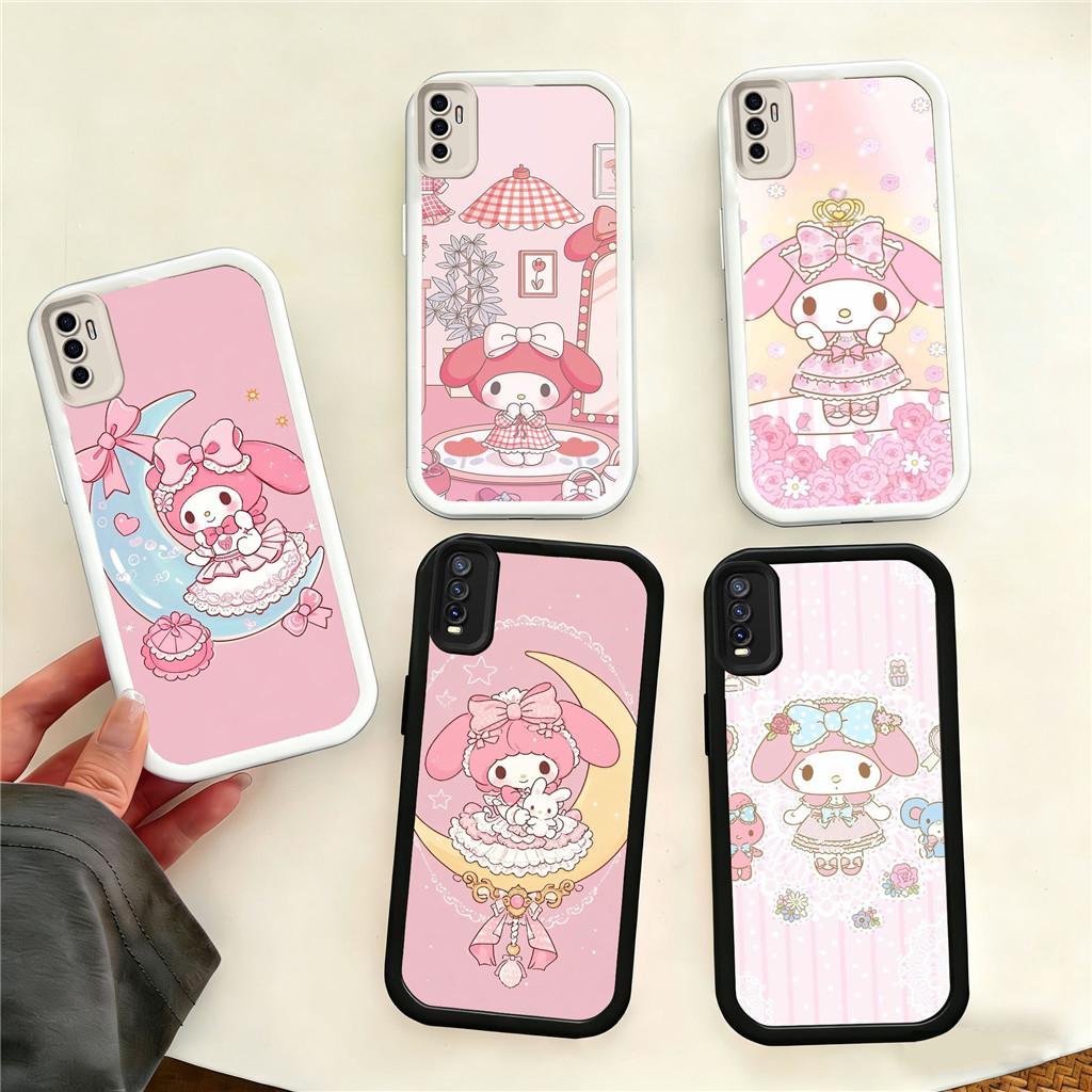 HV33 Melody Hp Plating Casing untuk VIVO V20 V15 S1 V25 V27 V23 V25E V27E V23E Pro 5G TPU Silicone
