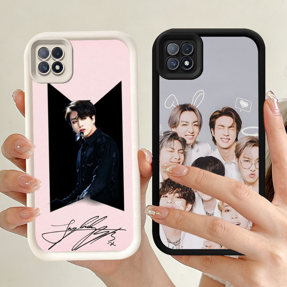 RR-5 BTS Casing ponsel tipis OPPO Reno A54 A15s A16K A15 F17 A35 A16E A93 4F Pro 2021