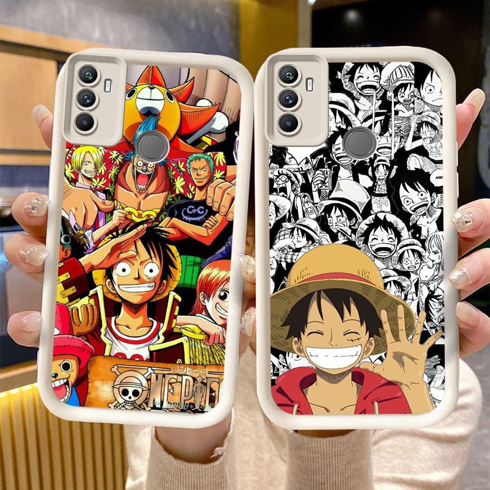 C-8 One Piece Luffy Hitam Putih Casing untuk OPPO A53 A53S A33 2020