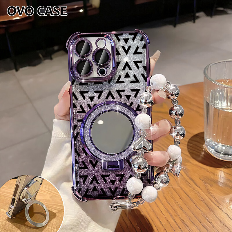 Case Oppo Gemerlap Stand Holder Garskin Soft Case Oppo A53 A54 A55 A57 5G A58 With Strap Dengan Stan