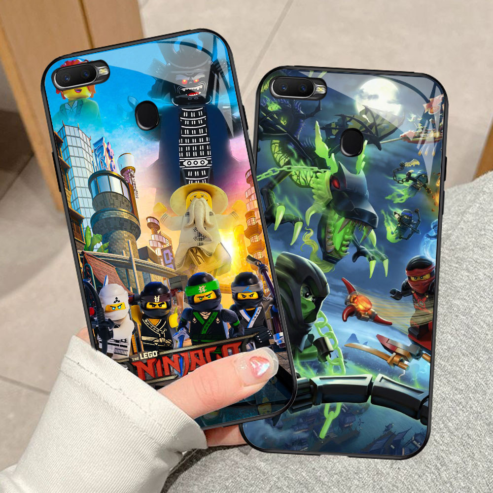 YR-35 LEGO Ninjago 2 Casing ponsel kaca tempered OPPO A12S A5S A7 F5 F7 A11K F9 A12 Pro