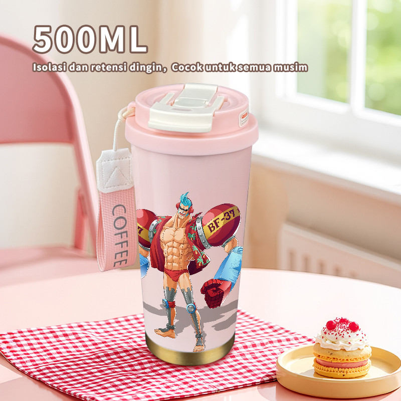Anime Character  COD  Tumbler Cartoon kopi  Perempuan Termos air panas Portabel 500ml  Botol Minum  
