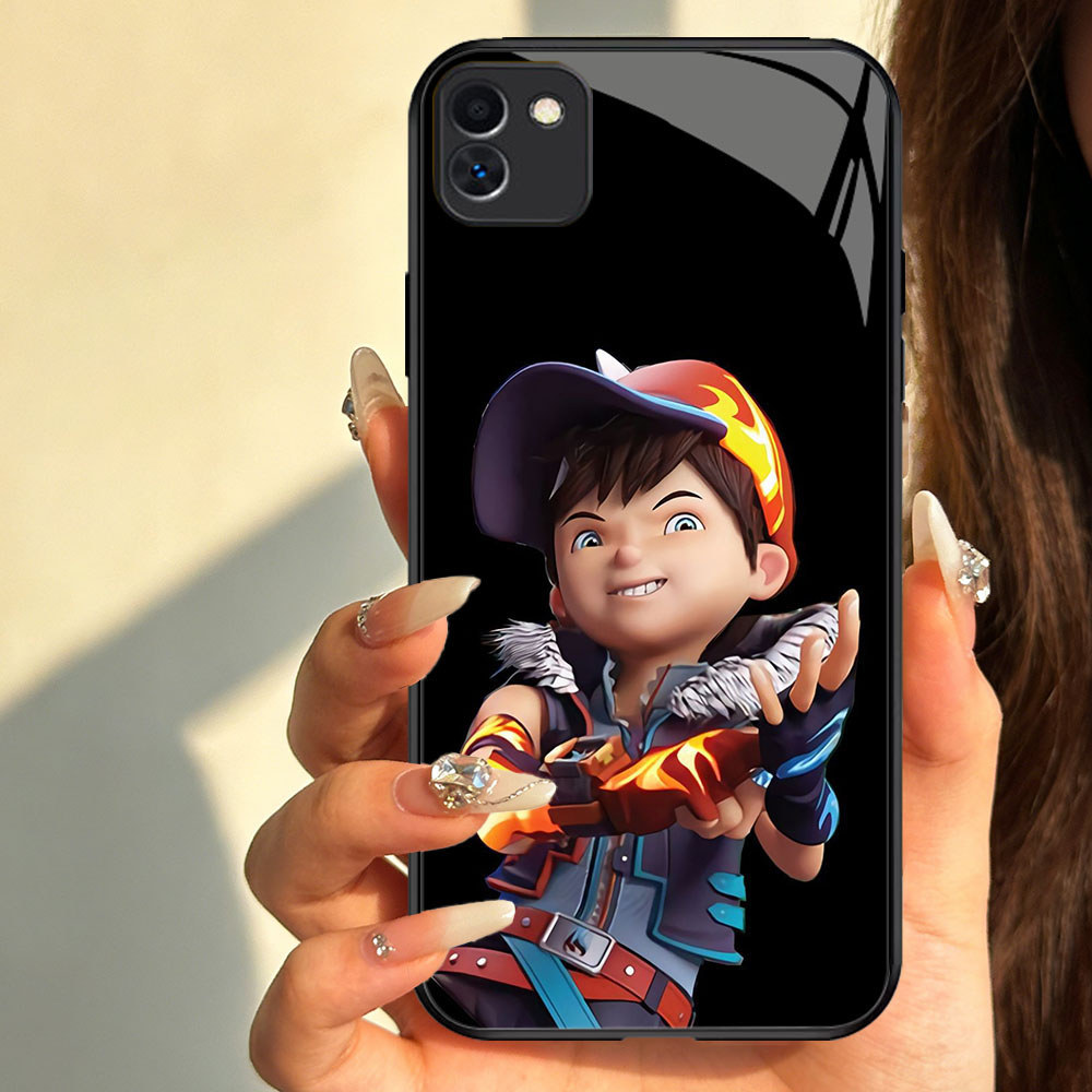 TT-33 Boboiboy galaxy Casing hp kaca Samsung F04 Core A04E M04 A03 A05 A04
