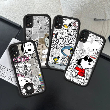 YU64 Love Snoopy Casing untuk Hp Plating Xiaomi Redmi Note Poco A3 C61 9A C75 14C 14 Note13Pro A3X X