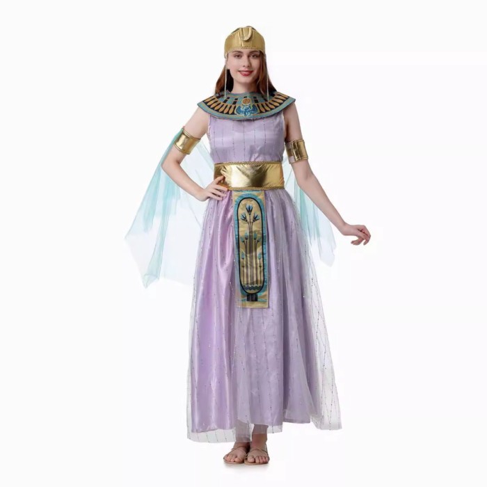 Kostum Cleopatra kuno Halloween, rok panjang Patung Liberty, kostum Cleopatra, kostum cosplay dewi