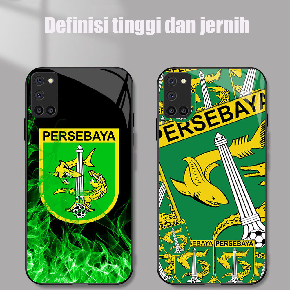 MP-14 Indonesian football Persebaya Glass KACA Casing untuk OPPO Reno 5F A92 A94 F19 A72 A52 5 Pro L