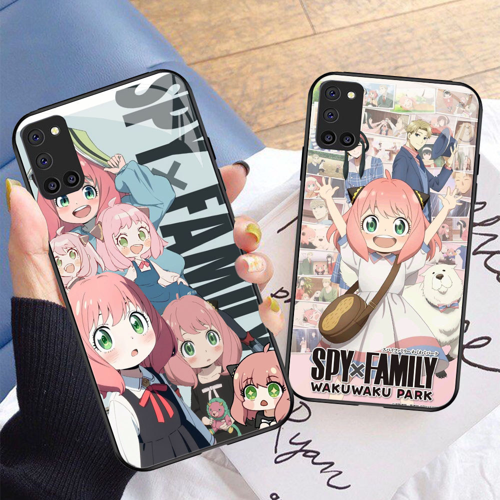 YM-53 Spy x Family Casing ponsel kaca tempered OPPO Reno A92 A52 A94 A72 5F 5 F19 Pro Lite