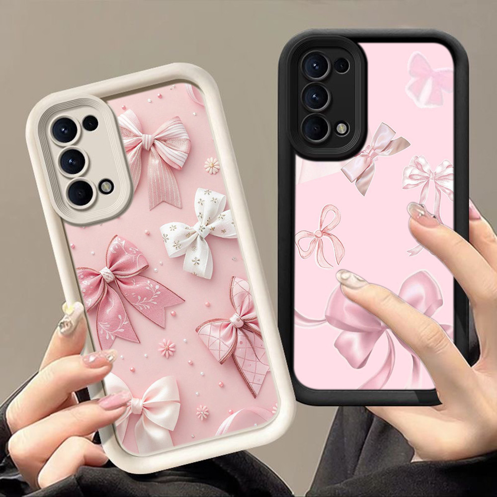 HA138 Bowknot Pink Cute Design Untuk OPPO Casing hp Softcase Silikon Kasing untuk OPPO A58 A78 A54 A