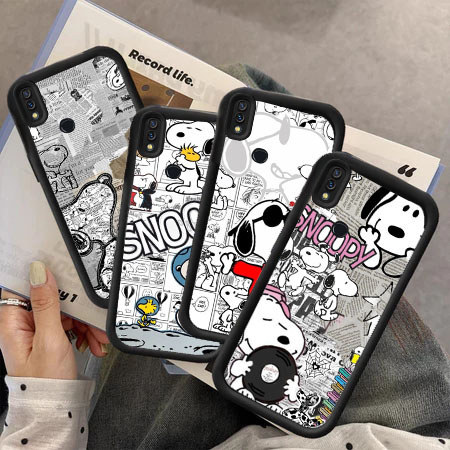 YU64 Love Snoopy Casing untuk Hp Plating Samsung A06 FE A15 A05 A03 A04 A04E A25 S24 S21 A34 M15 S25