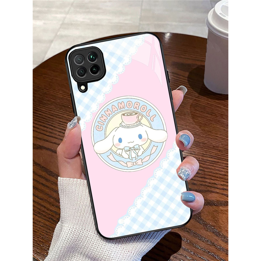 A2-12 Cinnamoroll Casing ponsel kaca tempered Samsung A22 A12 M12 M32 5G