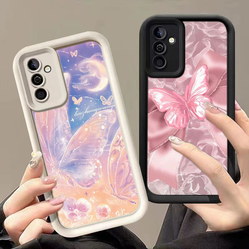 HA152 Butterfly Pink Design Untuk Samsung Casing hp Softcase Silikon Kasing untuk Samsung A12 A10s A