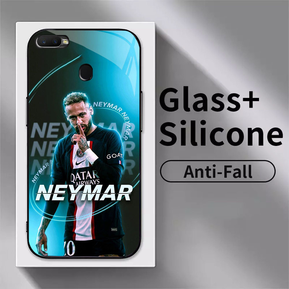 MP-88 Neymar Barcelona Glass KACA Casing untuk OPPO A5S F5 A12 A11K A12S F9 A7 F7 Pro