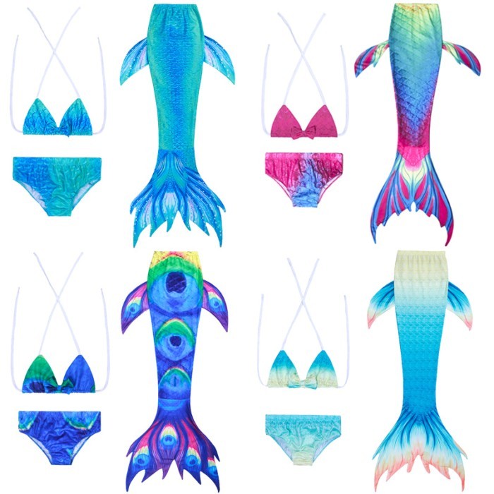 2025 New Children's Mermaid Swimsuit Mermaid Tail Swimsuit Mermaid Costume Bikini Swimsuit