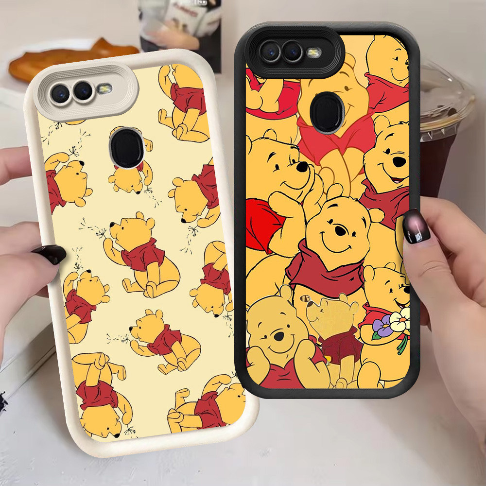 G-9 Winnie the Pooh Casing untuk OPPO A11K F9 Pro A7 F7 A12 A5S F5 A12s Hitam dan putih