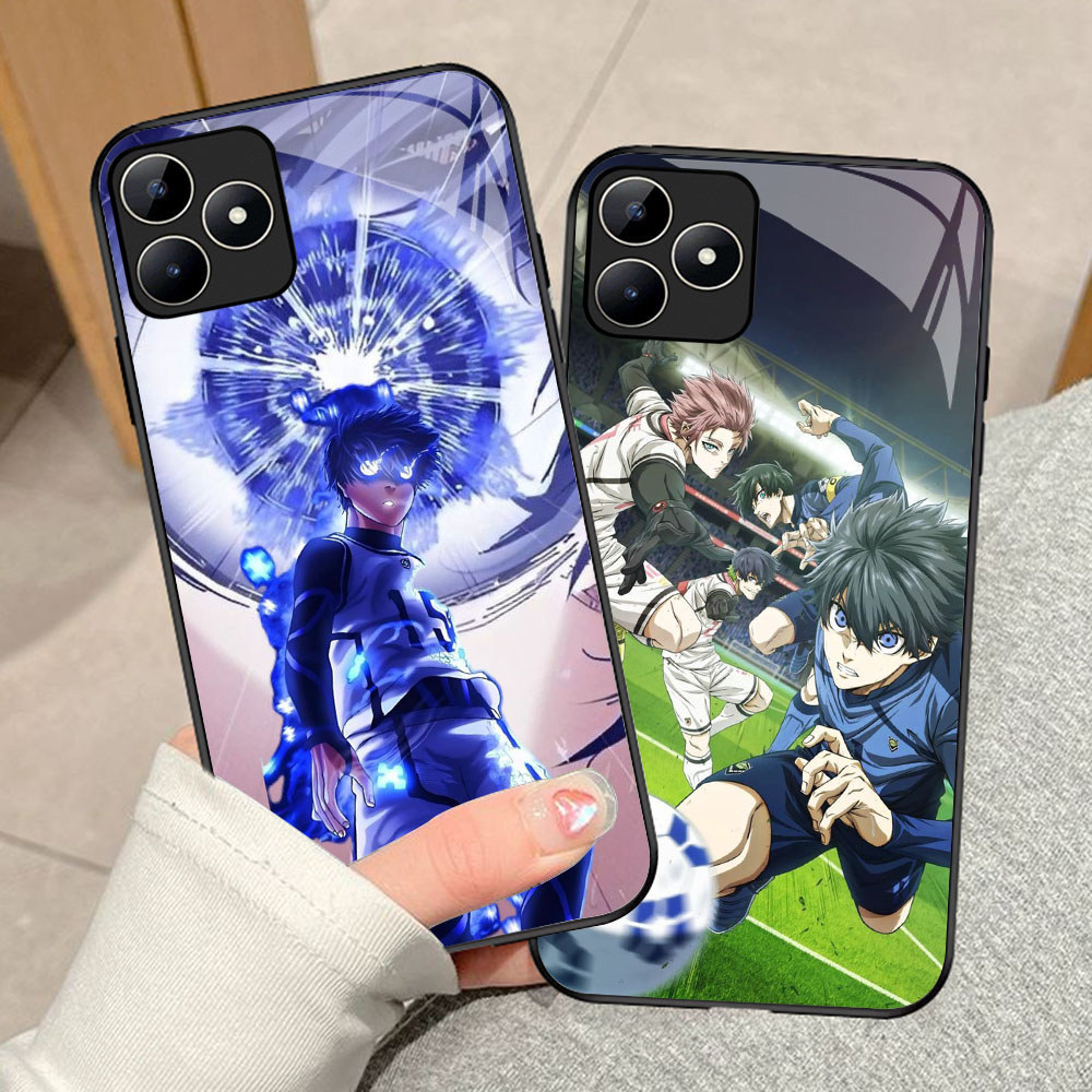 A2-6 blue lock Casing ponsel kaca tempered Realme Narzo C31 C35 6 GT C53 N53 50A Prime 5G