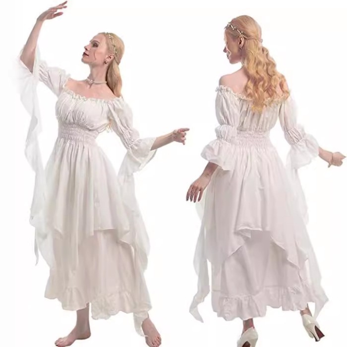 Amazon AliExpress Medieval Halloween Cos Renaissance Dress Palace Style Waist Long Skirt Europe And