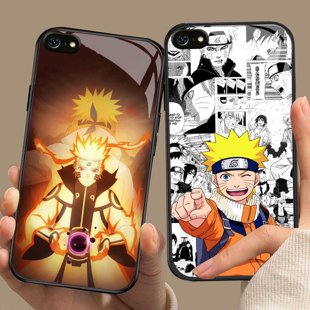 YR-45 Naruto Sasuke HD Glass Casing HP iPhone 6 6S 7 8 Plus SE X XS XR Max