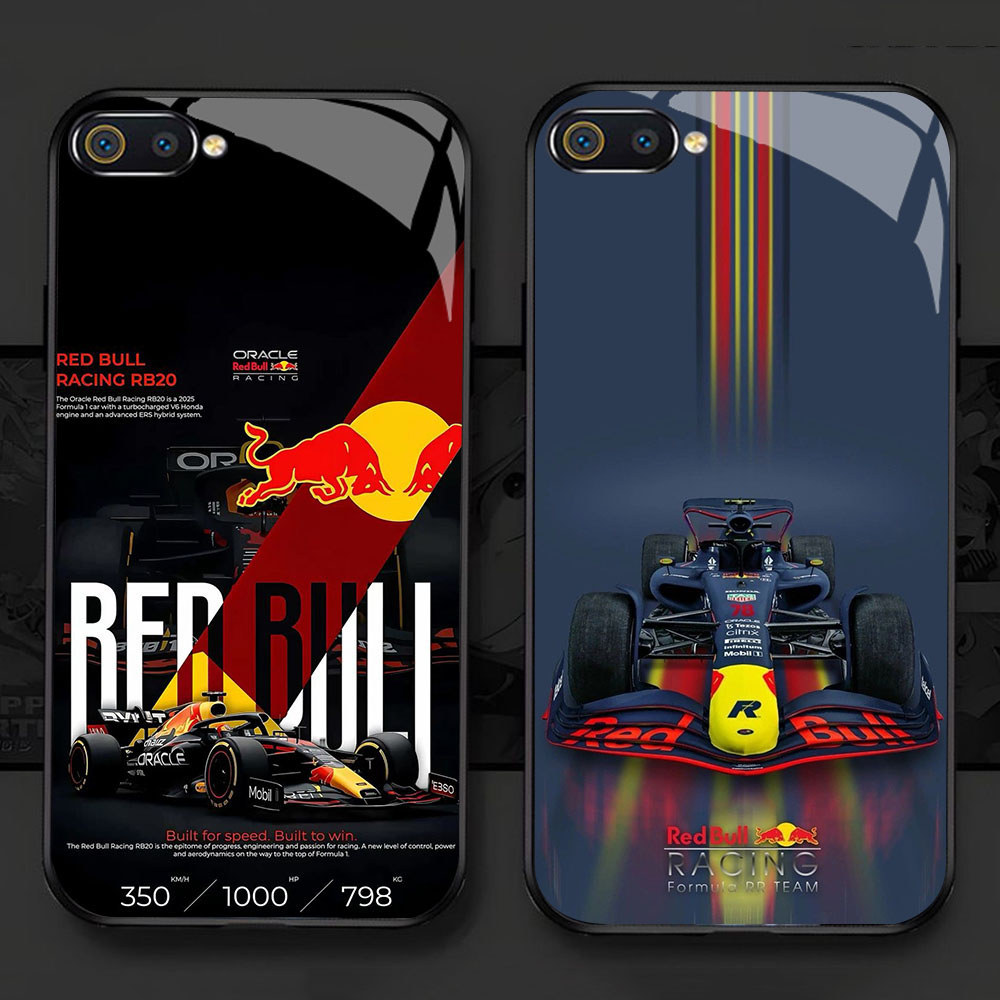 KD-84 Red Bull F1 HD Glass Casing untuk Realme C1 C2 C2s OPPO A3S A5 A12E