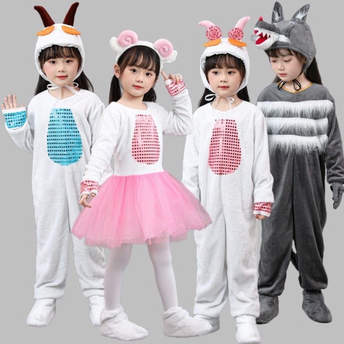 Kostum Pertunjukan Domba Anak-anak Baru, Kostum Pertunjukan Hewan Serigala dan Domba Besar Yang Ceri