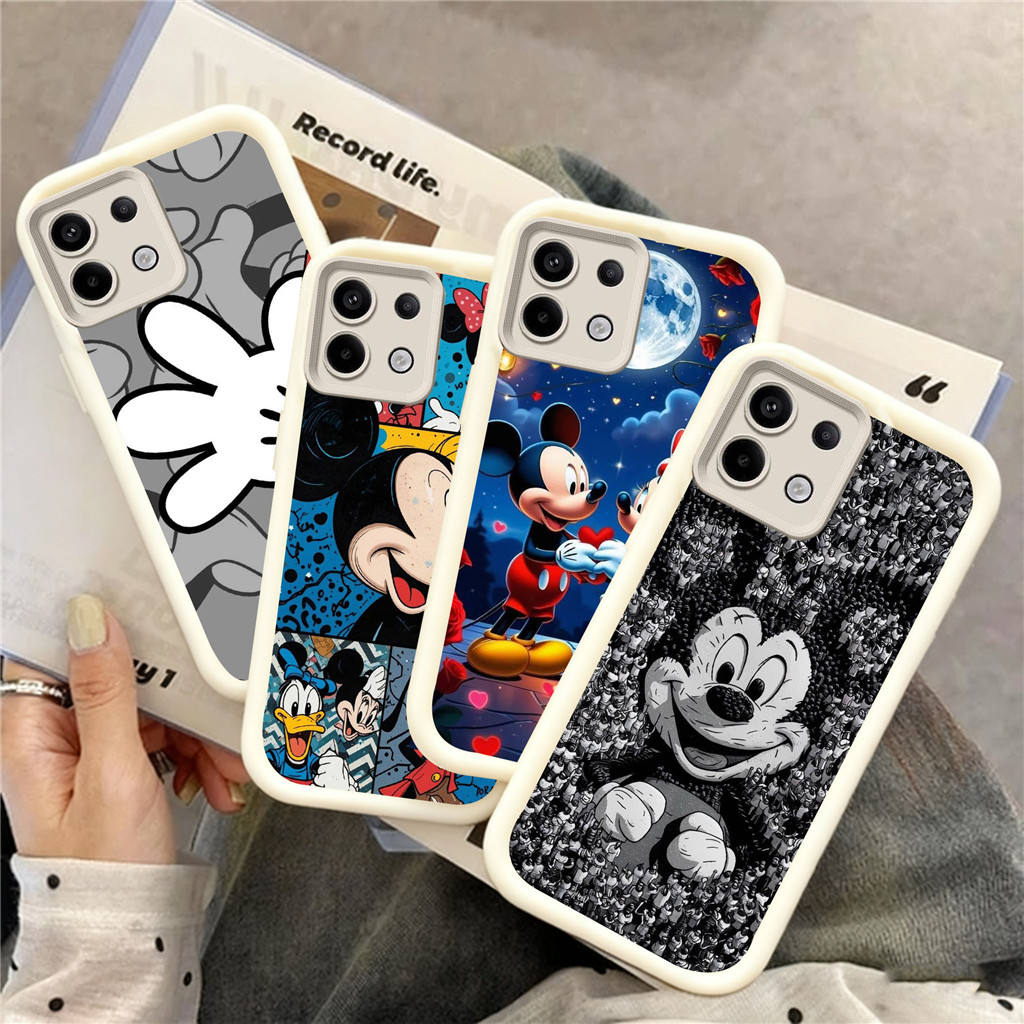 TB19 Mickey and Minnie Hp Plating Casing untuk Xiaomi Redmi Note POCO 10s 11T 11S M5S M3 10T M4 X7Pr