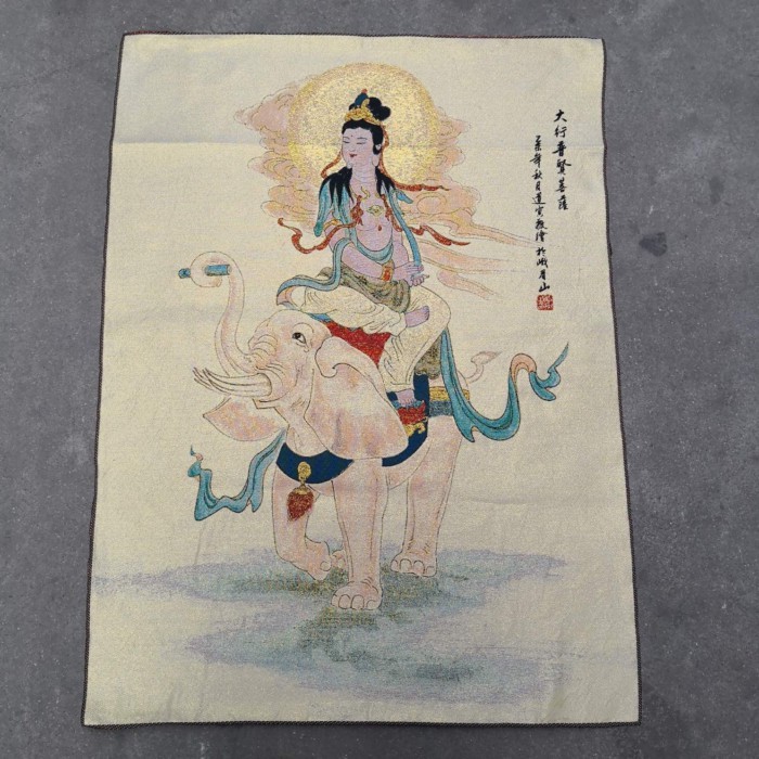 Manufacturer Antiques Wholesale Thangka Brocade Painting Thangka Manjusri Bodhisattva Hanging Paint