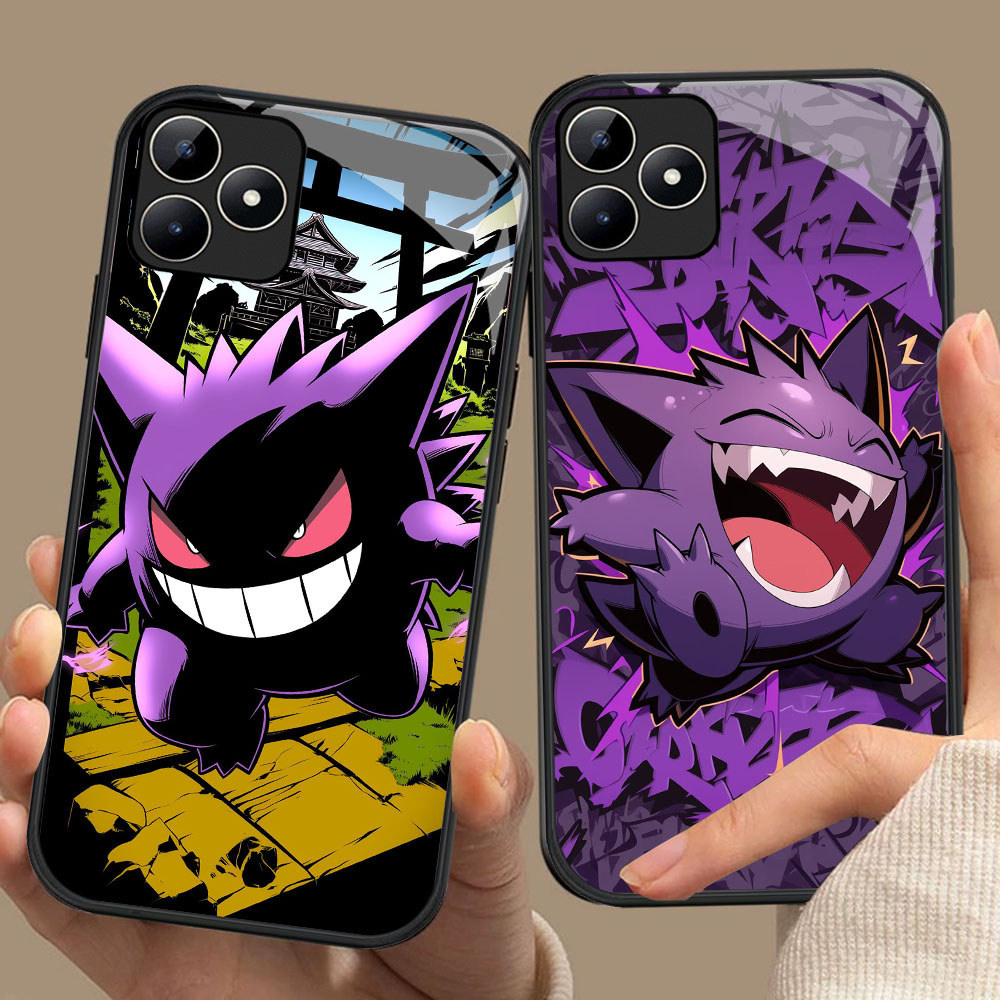 SM-35 Pokemon Gengar HD Glass Casing HP Realme 7i C67 C31 C55 C53 C33 C35 C17 GT 6 Narzo N53 50A Pri
