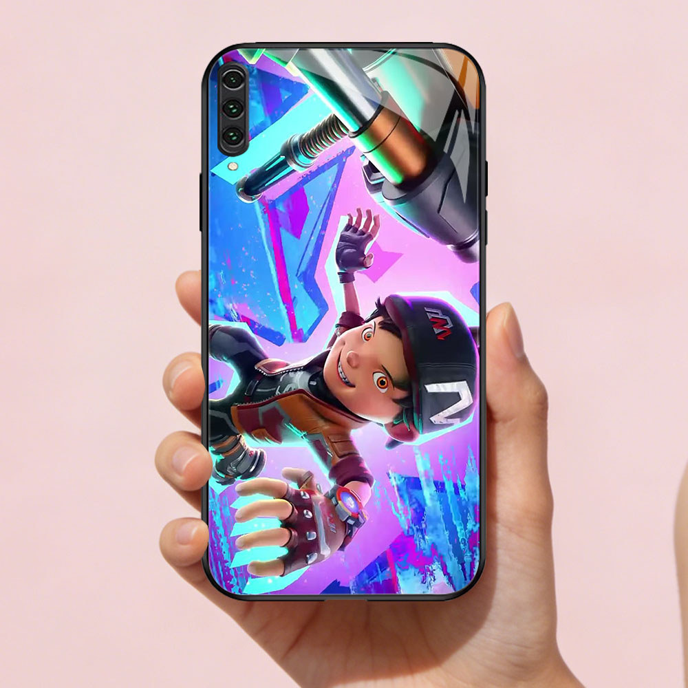 TT-33 Boboiboy galaxy Casing hp kaca Samsung Note A7 A50 A70 A70S A10 A02 10 10Plus 2018 Pro