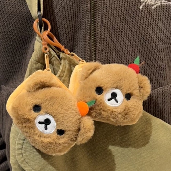 Tas Kartu Rilakkuma Mewah Dengan Apel Kecil Di Kepala, Penyimpanan Tas Pelajar Rilakkuma, Tas Sekol