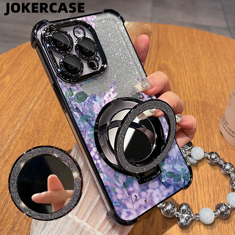 Case Oppo A31 A38 A3x A5x Braket Cermin Untuk Case Oppo A5 A18 A3s A7 A9 2020 Glitter Card Case Oppo