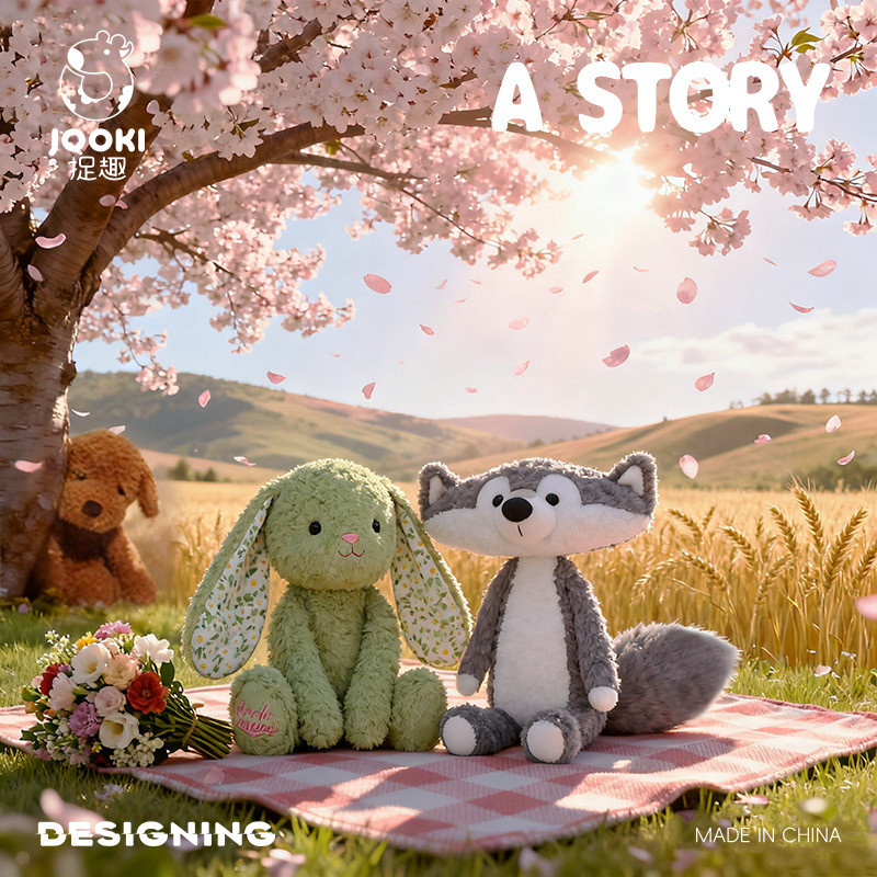 Boneka Terbaru Plush Lucu Serigala dan Kelinci CP Teman Baik Boneka Unik Bantal Tidur Gadis Hadiah U