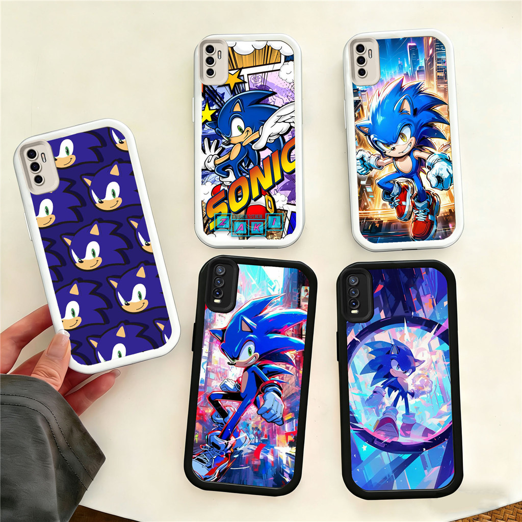 HV43 Sonic Hp Plating Casing untuk VIVO V20 V15 S1 V25 V27 V23 V25E V27E V23E Pro 5G TPU Silicone