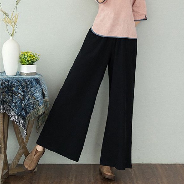 Celana Kaki Lebar Sifon Putih untuk Wanita, Drapey Musim Panas Tipis dan Celana Kasual Elegan, Leggi