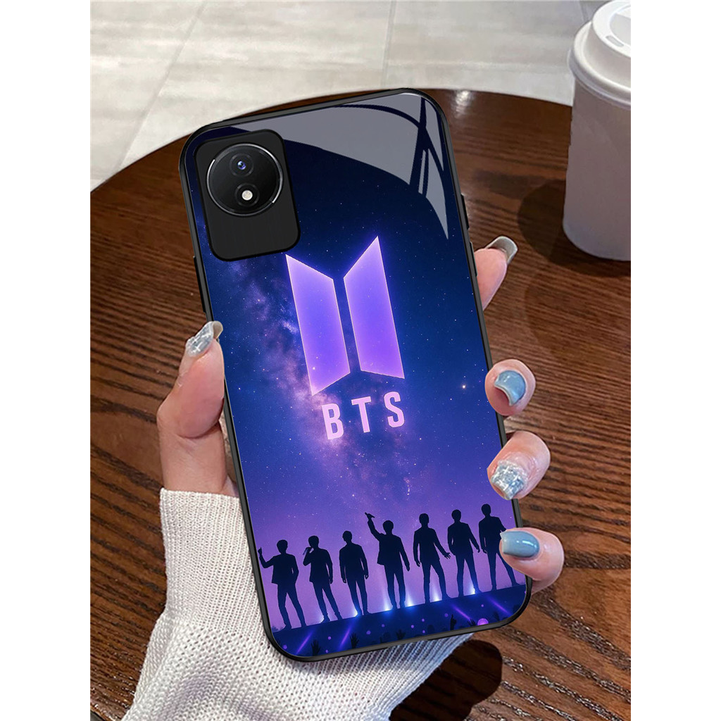 AA-6 BTS Casing ponsel kaca tempered VIVO Y02T V17 Y81i Y66 V19 Y67 Y81 V5 Y02 Y02A Y81S Pro Lite