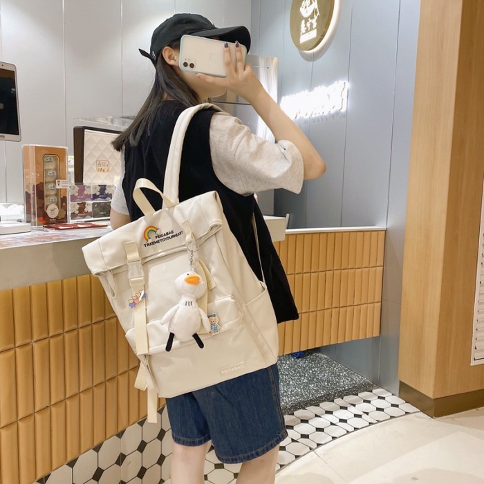 Tas Sekolah Wanita Korea Harajuku Ulzzang Siswa SMA Ransel Sederhana Ransel Gaya Jepang