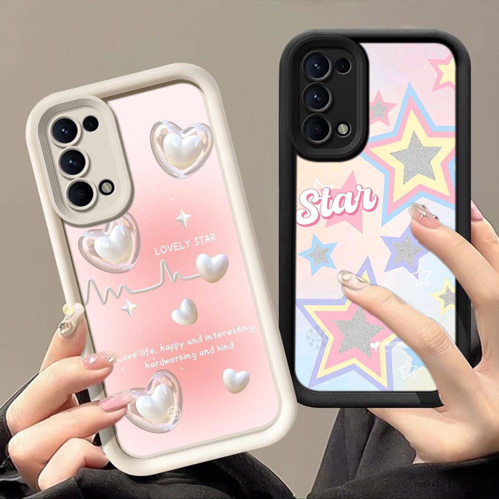 HA137 Bowknot Heart Pink Cute Untuk OPPO Casing hp Softcase Silikon Kasing untuk OPPO A58 A78 A54 A5