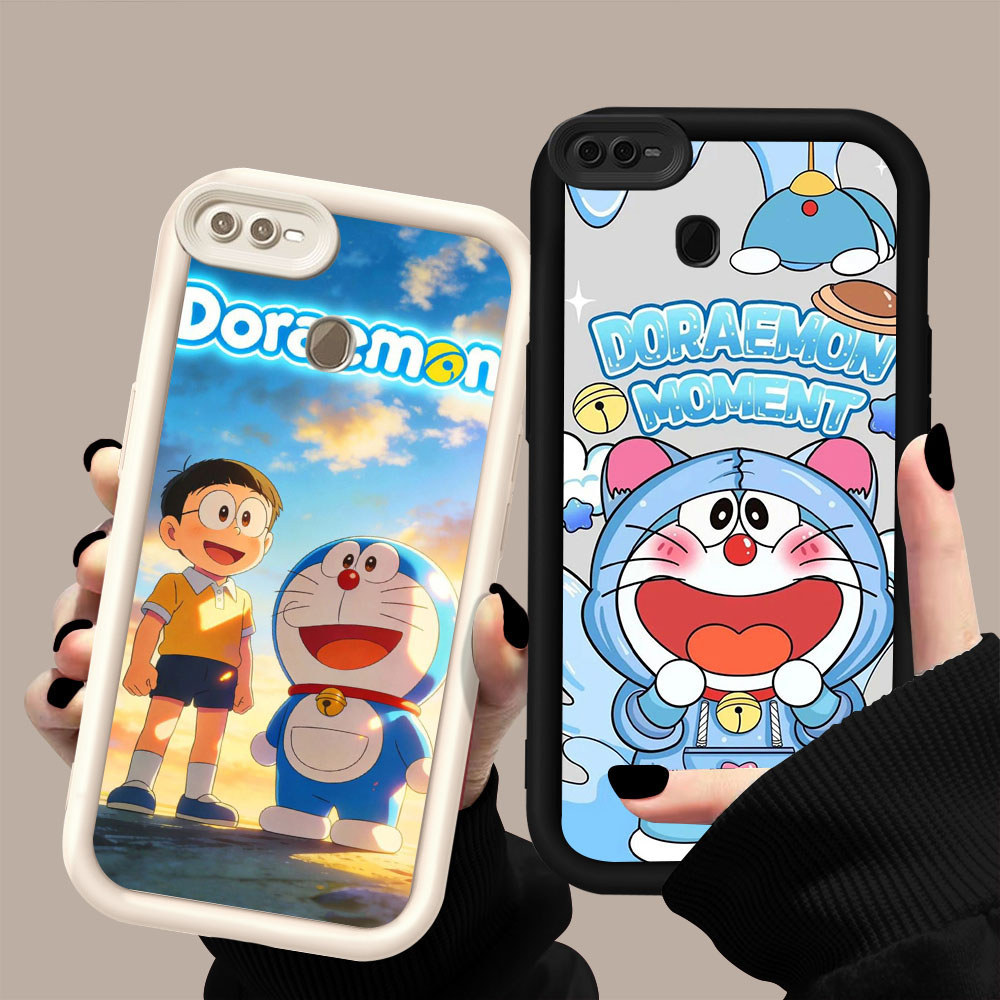 MK-45 Doraemon Silikon hitam putih Casing untuk OPPO A12 A12s F9 A7 F7 A5S 2018 Pro