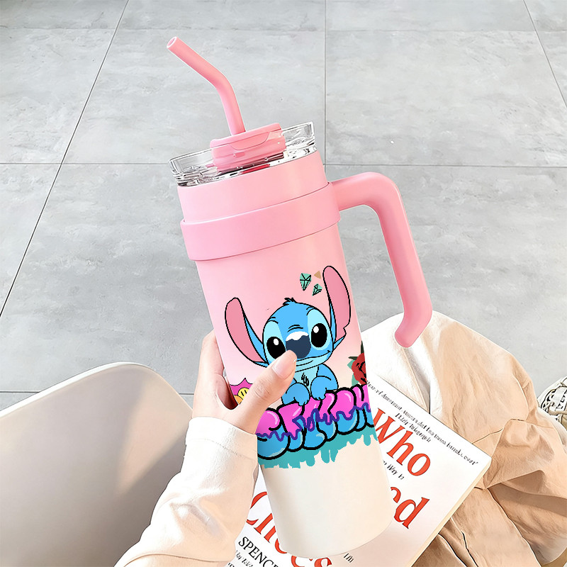 Hello Kitty Bow Tumbler dengan pegangan Botol Minum Kapasitas Besar  Kotak hadiah 1200ml Termos Minu