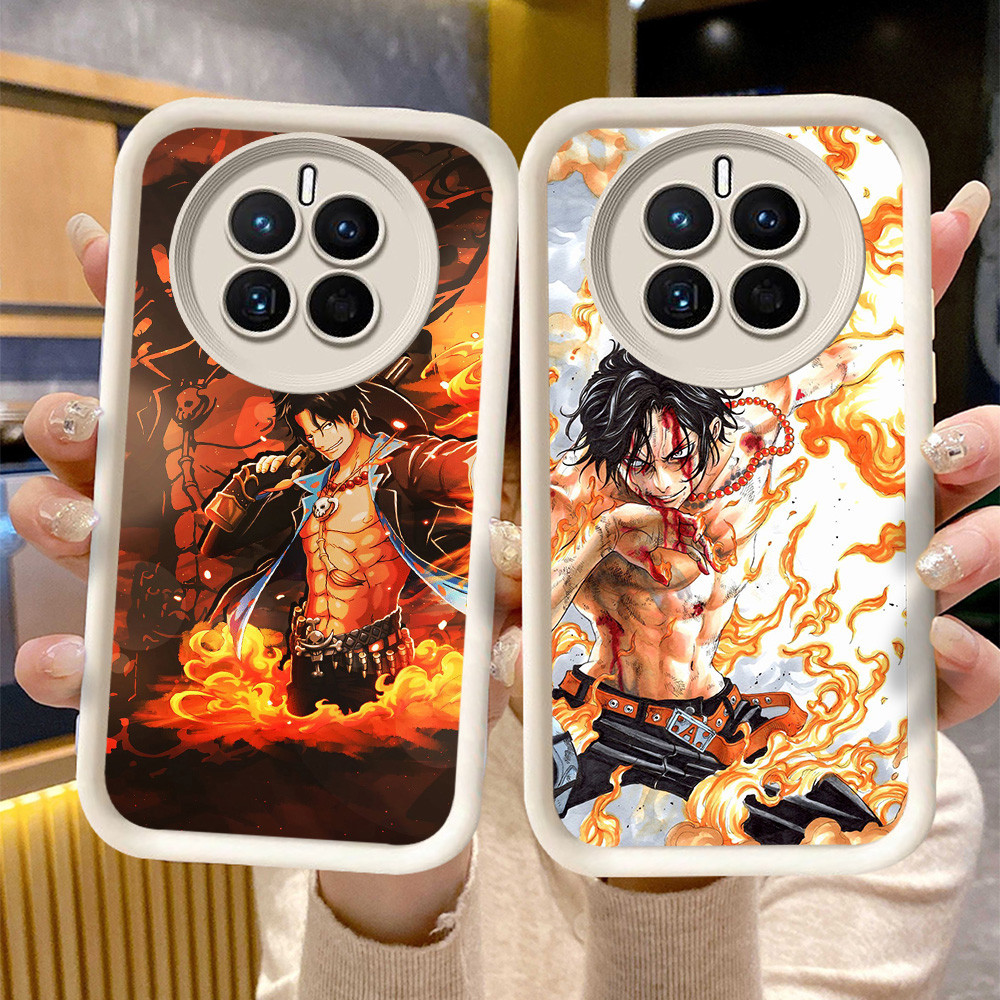 C-34 One Piece Ace Hitam Putih Casing untuk Realme 12X 12 Plus Pro Lite 5G