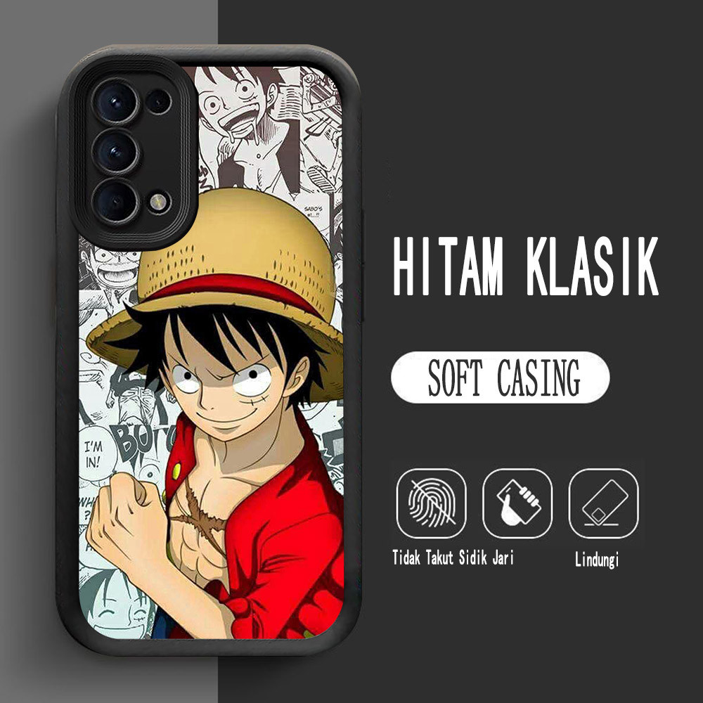 Casing untuk OPPO A72 F19 A95 F19s A52 A92 Lembut L-18 One Piece Luffy