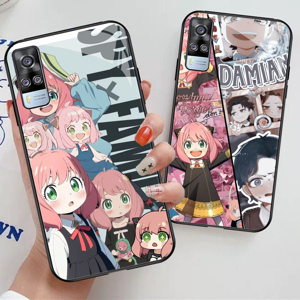 YM-53 Spy x Family Casing ponsel kaca tempered VIVO V21S V20 Y53S V21 V21E Y51 Y31 Y52 2020 5G