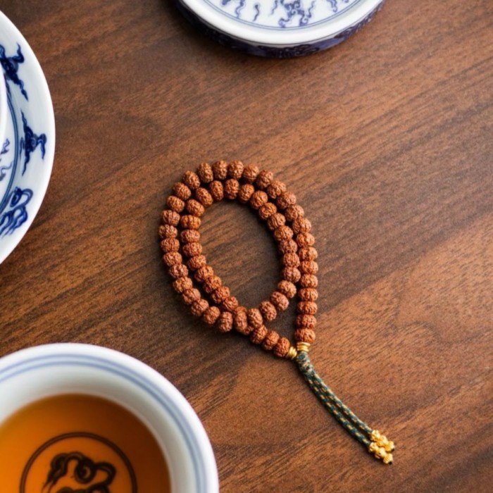 Rosario Genggam Vajra Kecil Populer untuk Pria dan Wanita, Gelang Bodhi, Cakram Lima Kelopak, Bermai