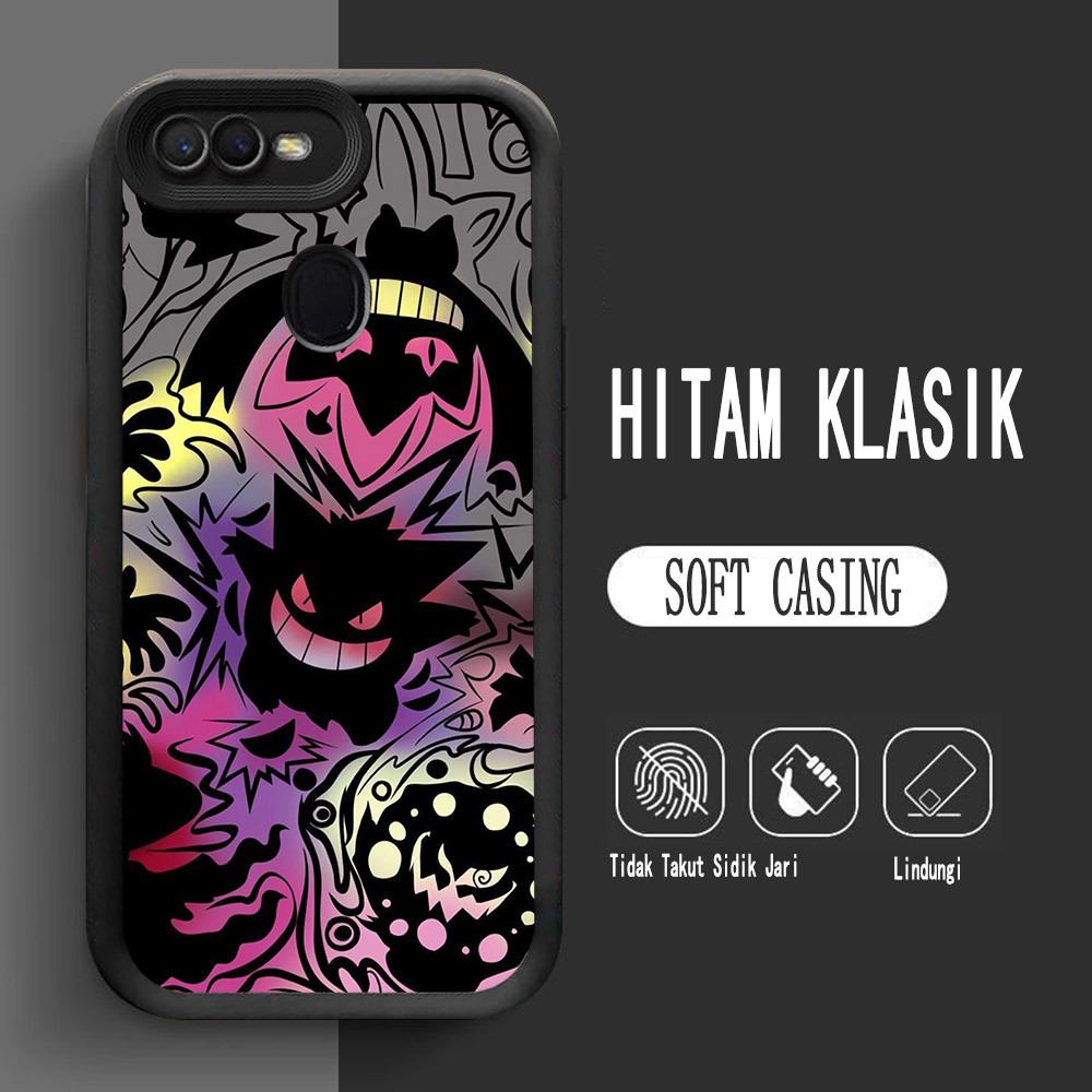 Y-8 Pokemon Gengar Silikon Casing untuk OPPO A12s F5 A5S A11K A7 A12 F7 F9 Pro Case
